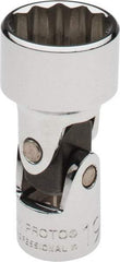 Proto - 3/8" Drive, Standard Hand Socket - 12 Points, 2-3/32" OAL, Alloy Steel, Chrome Finish - Industrial Tool & Supply