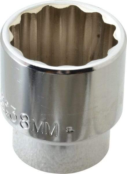 Proto - 1/2" Drive, Standard Hand Socket - 12 Points, 2-1/4" OAL, Alloy Steel, Chrome Finish - Industrial Tool & Supply