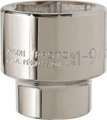 Proto - 1-9/16", 1/2" Drive, Standard Hand Socket - 6 Points, 2-1/4" OAL, Alloy Steel, Chrome Finish - Industrial Tool & Supply