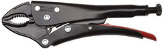 Proto - 9-3/8" OAL Curved Jaw Locking Pliers - 1/2" Jaw Width, 1-1/2" Jaw Depth, 2-23/64" Jaw Opening, Standard Handle - Industrial Tool & Supply