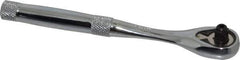Proto - 1/4" Drive Pear Head Aerospace Ratchet - Chrome Finish, 6-11/16" OAL, 45 Gear Teeth, Standard Head - Industrial Tool & Supply