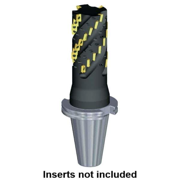 Kennametal - 2" Cut Diam, 155.45mm Max Depth of Cut, 12" OAL, Indexable Square Shoulder Helical End Mill - ADKT 2.32.. Inserts, CAT 50 Taper Shank - Industrial Tool & Supply