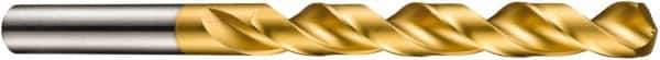 DORMER - 9mm 130° High Speed Steel Jobber Drill - TiN Finish, Right Hand Cut, Spiral Flute, Straight Shank, 125mm OAL, ADX Point - Industrial Tool & Supply