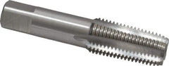 Interstate - 1/4-19" BSPT, 4 Flutes, Bottoming Chamfer, Bright Finish, High Speed Steel British Standard Pipe Tap - 0.5625" Shank Diam, 0.421" Square Size, 2-7/16" Overall Length - Exact Industrial Supply