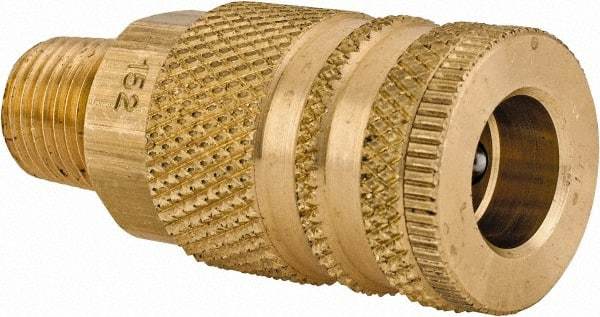 Coilhose Pneumatics - 1/4 Male NPT Industrial Pneumatic Hose Coupler - Brass, 1/4" Body Diam - Industrial Tool & Supply