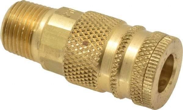 Coilhose Pneumatics - 3/8 Male NPT Industrial Pneumatic Hose Coupler - Brass, 1/4" Body Diam - Industrial Tool & Supply