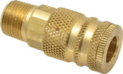 Coilhose Pneumatics - 3/8 Male NPT Industrial Pneumatic Hose Coupler - Brass, 1/4" Body Diam - Industrial Tool & Supply