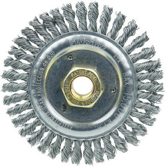 4 1/2″ Root Pass Brush-0.020″ Steel Wire 5/8-11 Dbl-H x Nut - Dually Weld Cleaning Brush - Industrial Tool & Supply