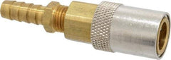 Coilhose Pneumatics - Hose Barb Non-Valved Moldflow Pneumatic Hose Straight Coupler - Brass, 3/8" Body Diam, 3/8" Hose ID - Industrial Tool & Supply