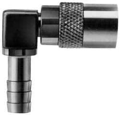 Coilhose Pneumatics - Hose Barb Non-Valved Moldflow Pneumatic Hose 90° Non-Valved Coupler - Brass, 3/8" Body Diam, 1/2" Hose ID - Industrial Tool & Supply
