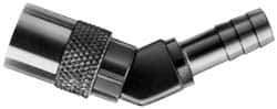 Coilhose Pneumatics - Hose Barb Moldflow Pneumatic Hose 45° Valved Coupler - Brass Nickel Plated, 1/4" Body Diam, 1/4" Hose ID - Industrial Tool & Supply
