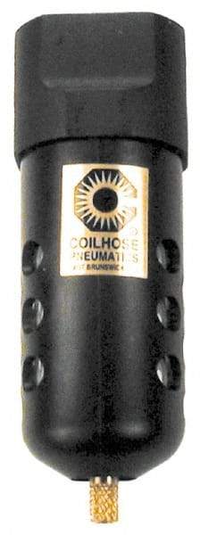 Coilhose Pneumatics - 3/8" Port, 6" High, FRL Filter with Aluminum Bowl & Automatic Drain - 250 Max psi, 250°F Max, 3.8 oz Bowl Capacity - Industrial Tool & Supply