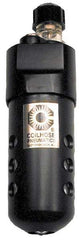 Coilhose Pneumatics - 1/4 NPT Port, 150 Max psi, Compact Lubricator - Polycarbonate Bowl, Cast Aluminum Body, 23 CFM, 120°F Max, 2" Wide x 6-1/2" High - Industrial Tool & Supply