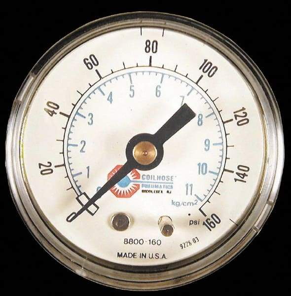 Coilhose Pneumatics - FRL Heavy-Duty Pressure Gage - Use with F/R/L - Industrial Tool & Supply