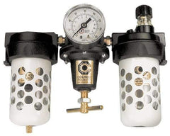 Coilhose Pneumatics - 3/8" NPT Port Heavy Duty 3 Piece Filter-Regulator-Lubricator FRL Unit - Polycarbonate Bowl, 125 Max psi, 6.875" High - Industrial Tool & Supply