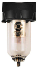 Coilhose Pneumatics - 3/8" Port, 5" High, FRL Filter with Polycarbonate Bowl & Automatic Drain - 150 Max psi, 120°F Max, 4 oz Bowl Capacity - Industrial Tool & Supply