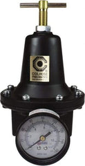 Coilhose Pneumatics - 1/4 NPT Port, 40 CFM, Cast Aluminum Heavy-Duty T-Handle Regulator - 0 to 125 psi Range, 250 Max psi Supply Pressure, 1/4" Gauge Port Thread, 3" Wide x 5-1/2" High - Industrial Tool & Supply