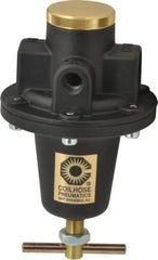 Coilhose Pneumatics - 1/2 NPT Port, 80 CFM, Cast Aluminum Heavy-Duty T-Handle Regulator - 0 to 125 psi Range, 250 Max psi Supply Pressure, 1/4" Gauge Port Thread, 4" Wide x 7" High - Industrial Tool & Supply