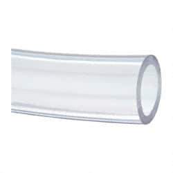 Made in USA - 1-1/4" ID x 1-3/4" OD, 1/4" Wall Thickness, Cut to Length (50' Standard Length) PVC Tube - Clear, 45 Max psi, 68 Shore A Hardness - Industrial Tool & Supply