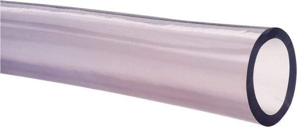 Made in USA - 1-1/2" ID x 2" OD, 1/4" Wall Thickness, Cut to Length (50' Standard Length) PVC Tube - Clear, 40 Max psi, 68 Shore A Hardness - Industrial Tool & Supply