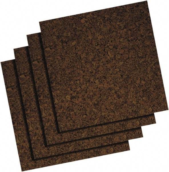Quartet - 12" Wide x 12" High Adhesive Cork Board - Brown - Industrial Tool & Supply