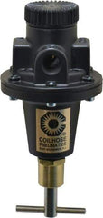 Coilhose Pneumatics - 3/8 NPT Port, 40 CFM, Cast Aluminum Tamper Proof Heavy-Duty T-Handle Regulator - 0 to 125 psi Range, 250 Max psi Supply Pressure, 1/4" Gauge Port Thread, 3" Wide x 5-1/2" High - Industrial Tool & Supply