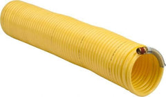Coilhose Pneumatics - 1/4" ID, 1/4 Thread, 50' Long, Yellow Nylon Coiled & Self Storing Hose - 185 Max psi, Male Swivel x Male Swivel - Industrial Tool & Supply