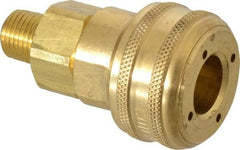Coilhose Pneumatics - 1/4 Male NPT Industrial Pneumatic Hose Coupler - Brass, 3/8" Body Diam - Industrial Tool & Supply