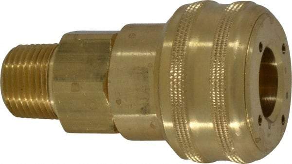 Coilhose Pneumatics - 3/8 Male NPT Industrial Pneumatic Hose Coupler - Brass, 3/8" Body Diam - Industrial Tool & Supply
