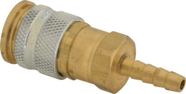 Coilhose Pneumatics - Hose Barb European High Flow Pneumatic Hose Coupler - Brass, 1/4" Body Diam, 1/4" Hose ID - Industrial Tool & Supply