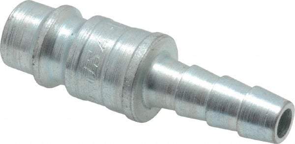 Coilhose Pneumatics - Hose Barb European High Flow Pneumatic Hose Connector - Plated Steel, 1/4" Body Diam, 1/4" Hose ID - Industrial Tool & Supply