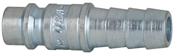 Coilhose Pneumatics - Hose Barb European High Flow Pneumatic Hose Connector - Plated Steel, 1/4" Body Diam, 3/8" Hose ID - Industrial Tool & Supply