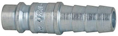 Coilhose Pneumatics - Hose Barb European High Flow Pneumatic Hose Connector - Plated Steel, 1/4" Body Diam, 3/8" Hose ID - Industrial Tool & Supply