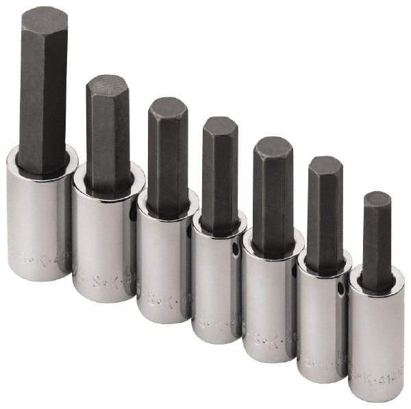SK - 1/2" Drive Hex Bit Socket Extension Set - 7 Pieces - Industrial Tool & Supply