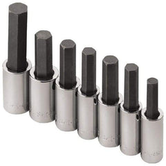SK - 7 Piece 1/2" Drive Inch Hex Bit Socket Set - 5/16 to 3/4" Hex - Industrial Tool & Supply