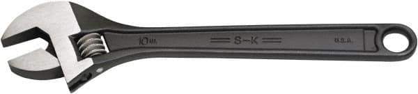 SK - 1-1/8" Jaw Capacity, 10" Standard Adjustable Wrench - Steel, Black Finish, 10" OAL - Industrial Tool & Supply