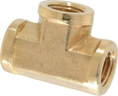 Cerro - 1/4 Female Thread, Brass Industrial Pipe Female Tee - FNPTF, 1,200 psi - Industrial Tool & Supply