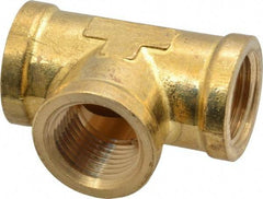 Cerro - 3/8 Female Thread, Brass Industrial Pipe Female Tee - FNPTF, 1,200 psi - Industrial Tool & Supply