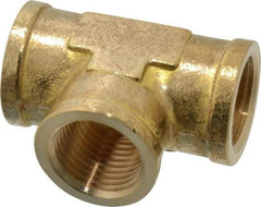 Cerro - 1/2 Female Thread, Brass Industrial Pipe Female Tee - FNPTF, 1,200 psi - Industrial Tool & Supply