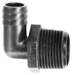 NewAge Industries - 1/4" Barb, 3/8 NPT, Multiple Barbed Tube Elbow - Polyethylene, Male - Industrial Tool & Supply