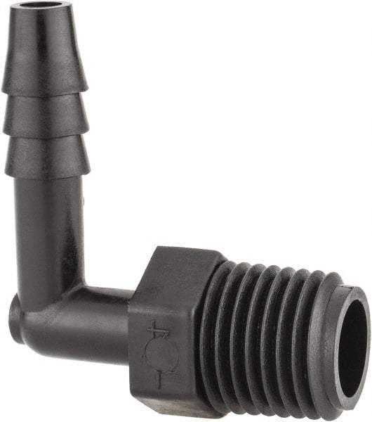 NewAge Industries - 1/4" Barb, 1/4 NPT, Multiple Barbed Tube Elbow - Polyethylene, Male - Industrial Tool & Supply
