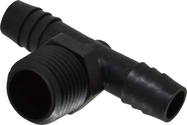 NewAge Industries - 1/2" Barb, 1/2 NPT, Multiple Barbed Tube Tee - Polyethylene, Male - Industrial Tool & Supply