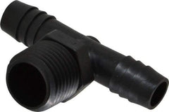 NewAge Industries - 1/2" Barb, 1/2 NPT, Multiple Barbed Tube Tee - Polyethylene, Male - Industrial Tool & Supply
