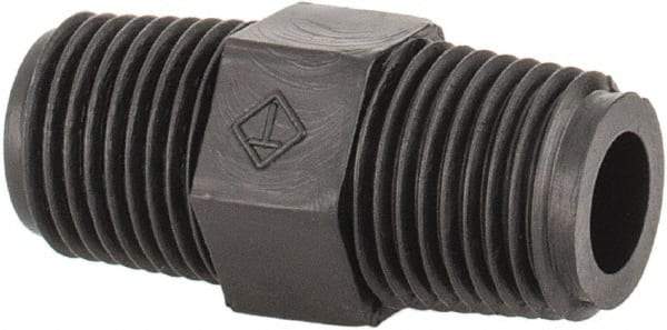NewAge Industries - Polyethylene Threaded Tube Hex Nipple - 1/8" ID x 1/8" OD - Industrial Tool & Supply