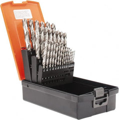 Hertel - 1/16 to 1/2", 118° Point, Bright Finish, High Speed Steel Jobber Length Drill Bit Set - Industrial Tool & Supply