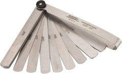 SPI - 13 Piece, 0.0015 to 0.2" Thick, Parallel Feeler Gage Set - 4-1/4" Leaf Length, 1/2" Wide, Tempered Steel - Industrial Tool & Supply