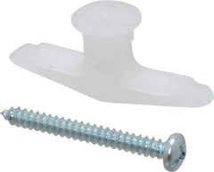 Toggler - #6 to 14 Screw, 5/16" Diam, 1-1/4" Long, 3/8 to 1/2" Thick, Plastic Toggle Drywall & Hollow Wall Anchor - 5/16" Drill, Plastic, Use in Drywall - Industrial Tool & Supply
