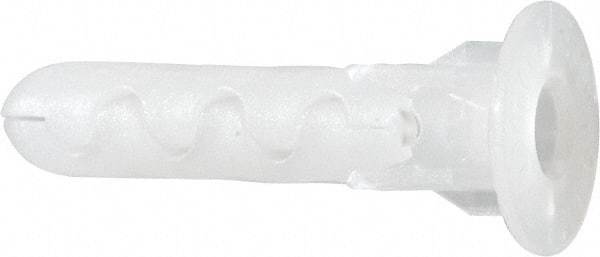 Toggler - 1/4" Diam, 1/4" Drill, 1-3/16" OAL, Plug Concrete Anchor - Plastic, Flange Head - Industrial Tool & Supply