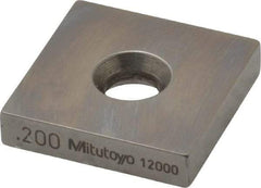 Mitutoyo - 0.2" Square Steel Gage Block - Accuracy Grade 0, Includes Certificate of Inspection - Industrial Tool & Supply