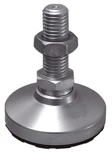 Gibraltar - 3/8-16 Bolt Thread, Studded Pivotal Stud Mount Leveling Pad & Mount - 3,750 Max Lb Capacity, 1-1/4" Base Diam - Industrial Tool & Supply